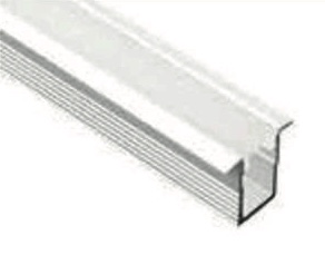 سكة بروفايل ألمنيوم سلفر فتحة 0.78 ارتفاع 0.9 مع شفة