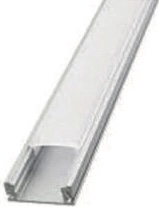 سكة بروفايل ألمنيوم سلفر عرض 1.7 ارتفاع 0.7 بدون شفة