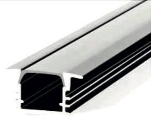 سكة بروفايل ألمنيوم أسود فتحة 1.7 ارتفاع 1.22 مع شفة