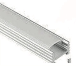 سكة بروفايل ألمنيوم سلفر عرض 1.4 ارتفاع 0.85 بدون شفة