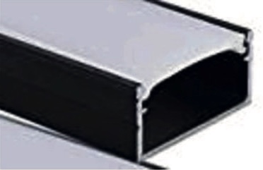 سكة بروفايل ألمنيوم أسود عرض 5 ارتفاع 3.2 مع شفة